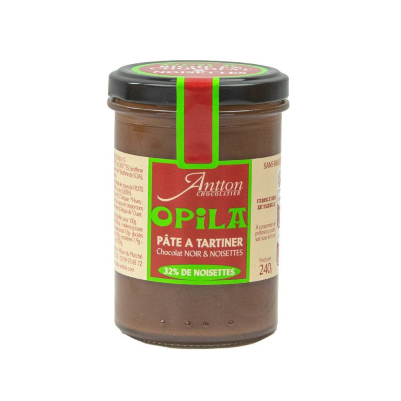 Pâte à tartiner au chocolat Noir et aux noisettes, du Pays Basque