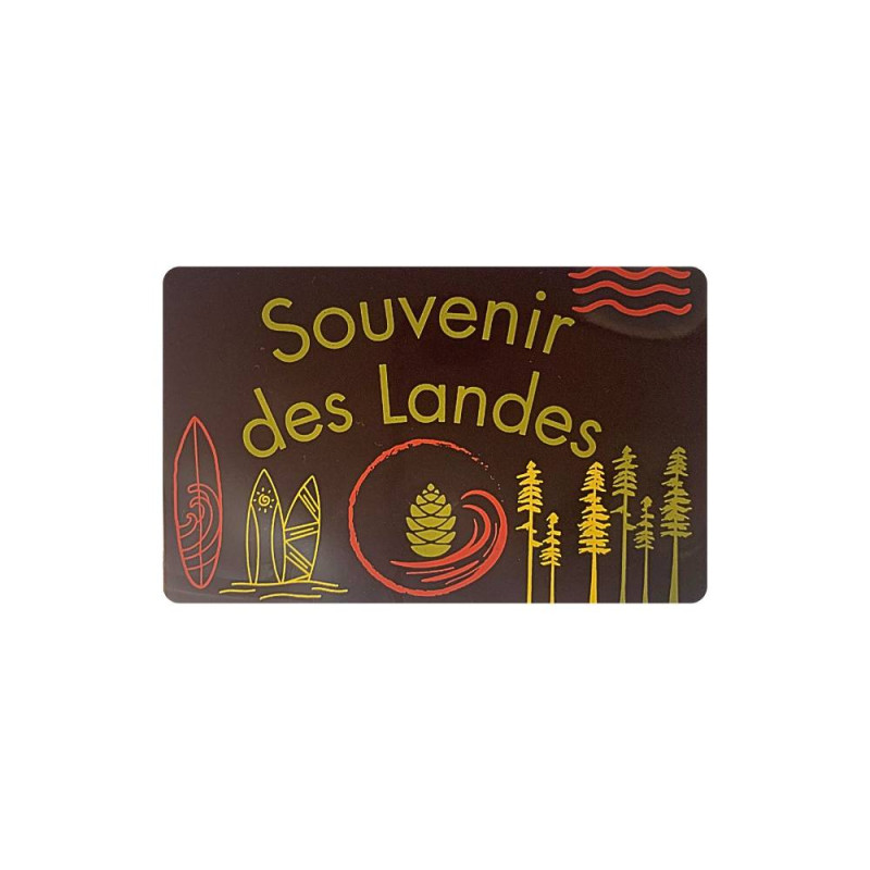 Mini tablette souvenir des Landes en chocolat Noir 70% cacao du Pays Basque
