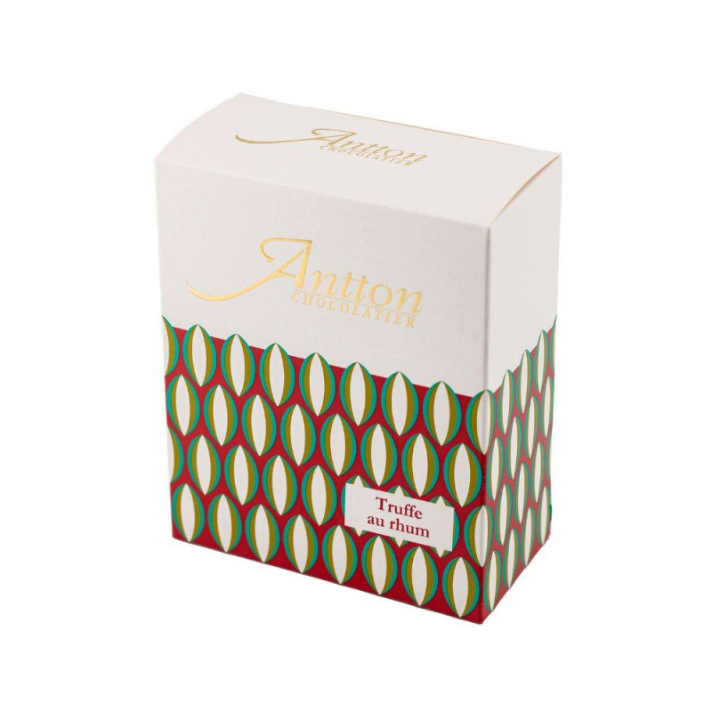 Boîte de truffe de Noël au chocolat Noir et rhum, du Pays Basque