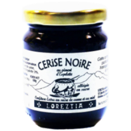 Pot de confiture à la Cerise Noire et piment d'Espelette Loreztia