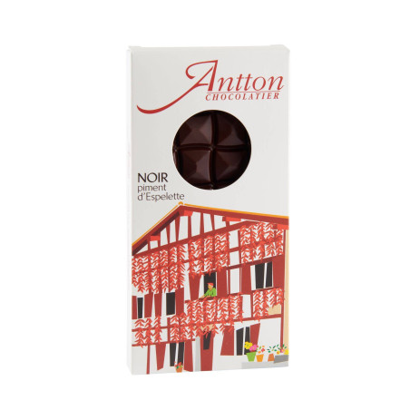 Tablette de chocolat Noir 70% de cacao et au piment d'Espelette