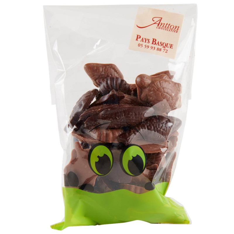 Animaux en chocolat au Lait 34% et Noir 70% cacao, du Pays Basque