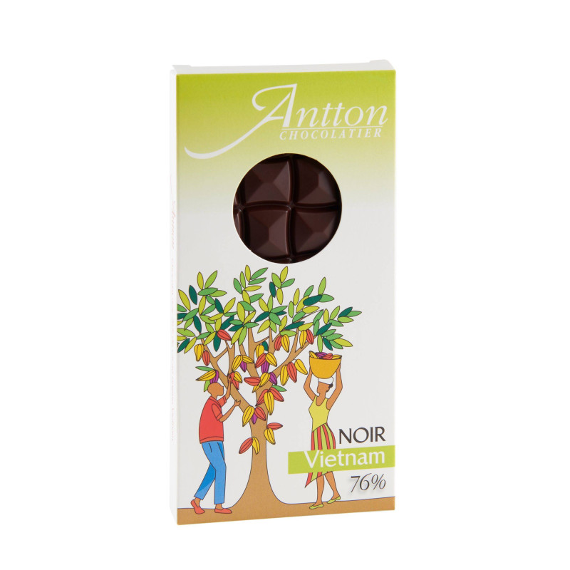 Tablette de chocolat Noir 76% de cacao du Vietnam