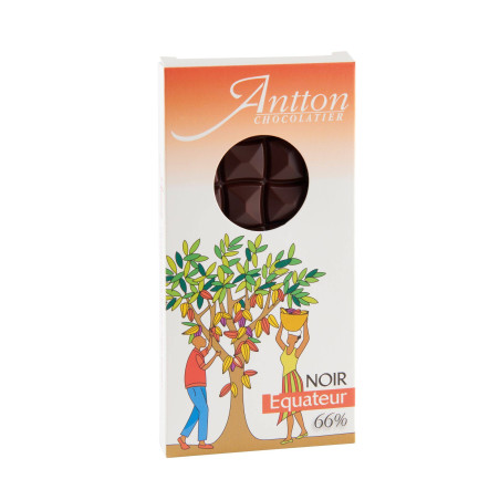 Tablette de chocolat noir 66% de cacao d'Equateur